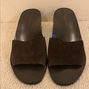 Ralph Lauren Brown Suede Mules